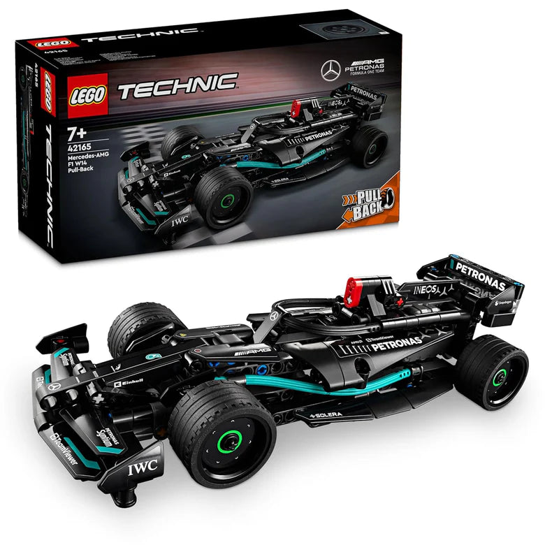 Race car toy with pull-back action