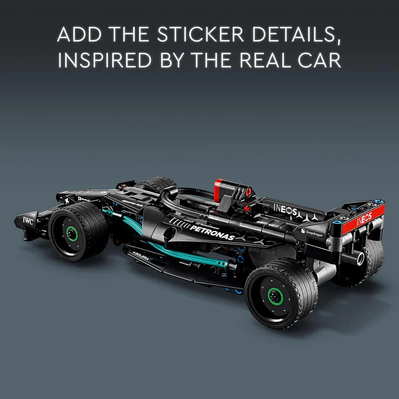 Race car toy with pull-back action